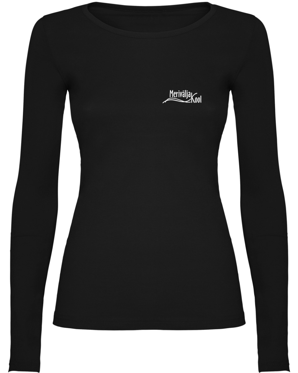 Naiste pikkade varrukatega särk, must