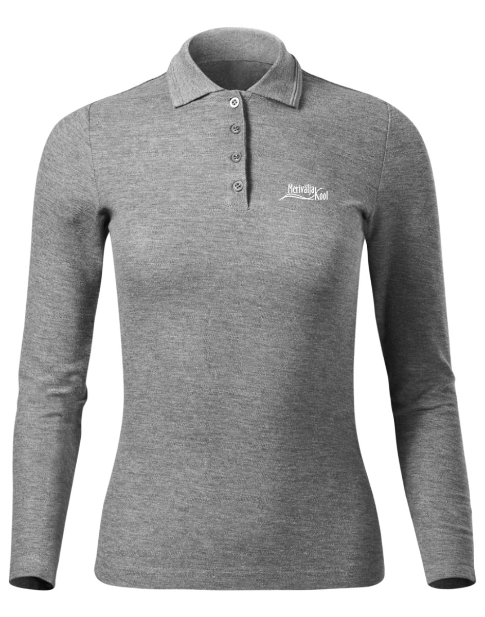 Naiste pikkade varrukatega polosärk, hall