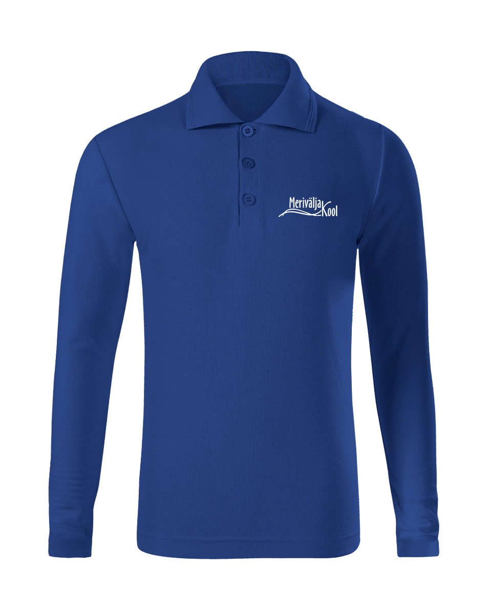 Laste kitsas pikkade varrukatega polosärk, erksinine