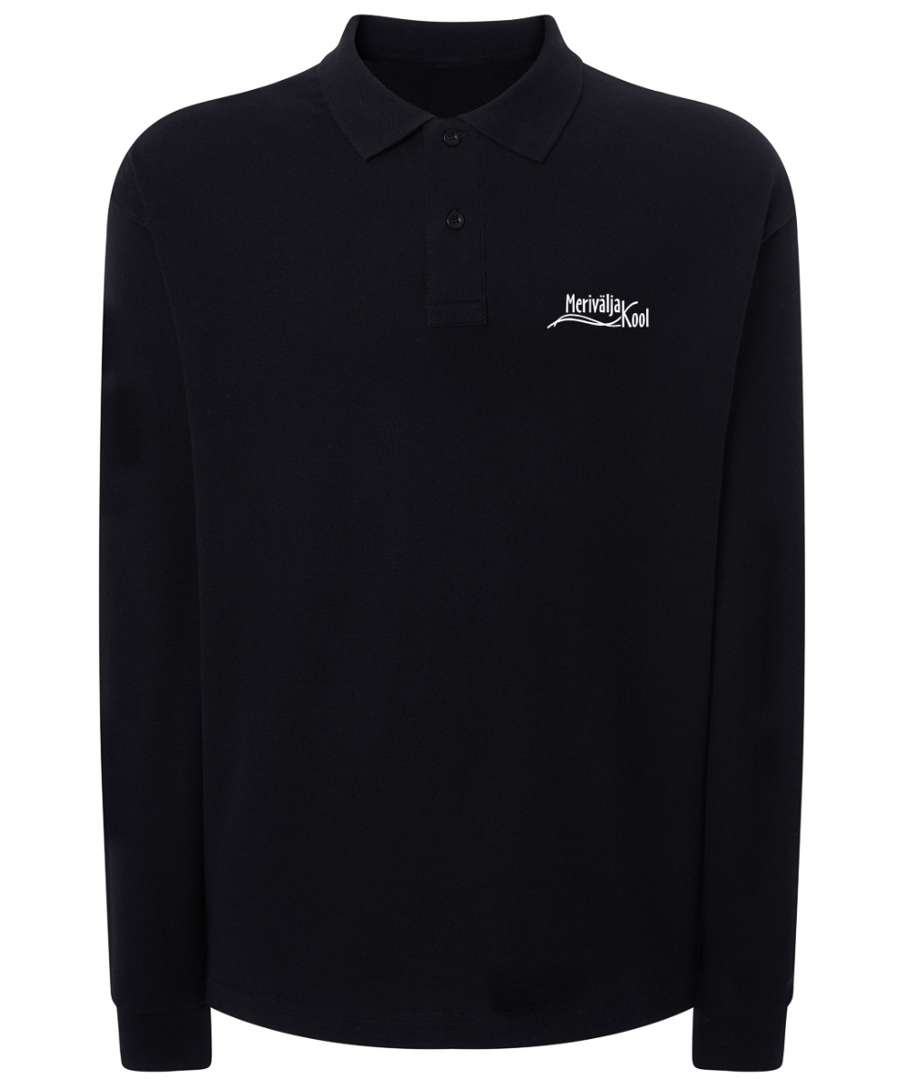 Meeste pikkade varrukatega polosärk, must