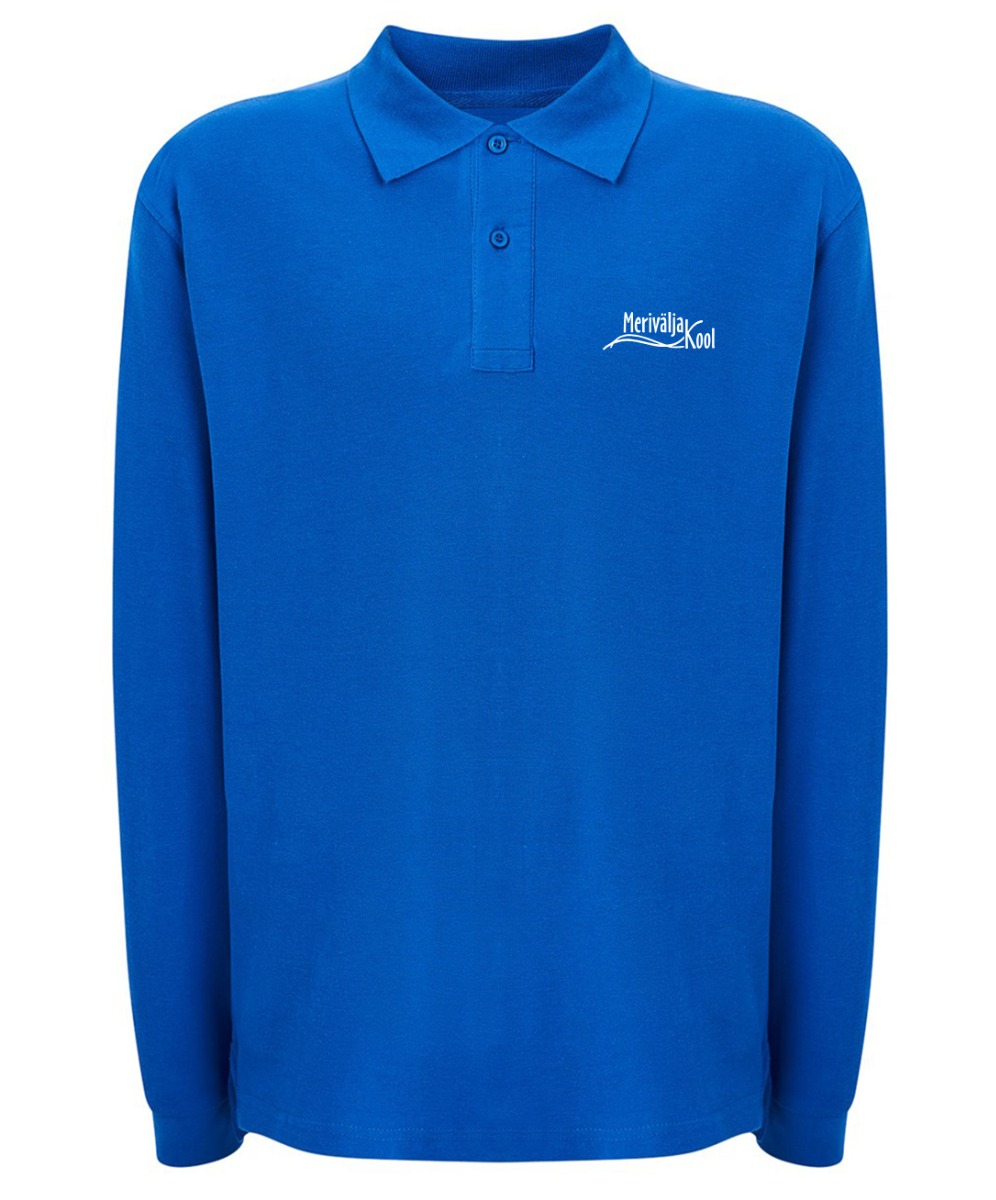 Meeste pikkade varrukatega polosärk, erksinine