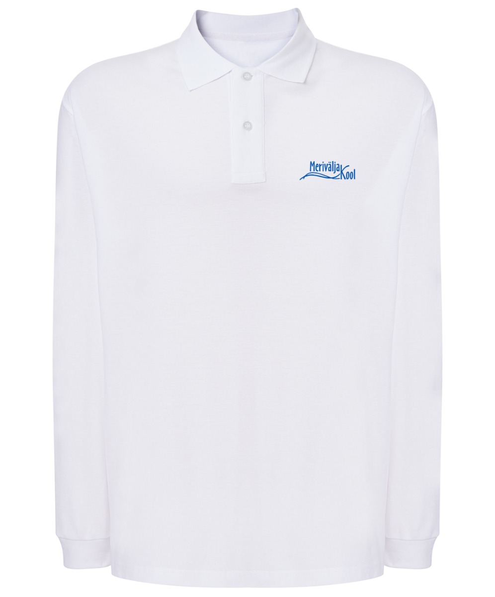 Meeste pikkade varrukatega polosärk, valge